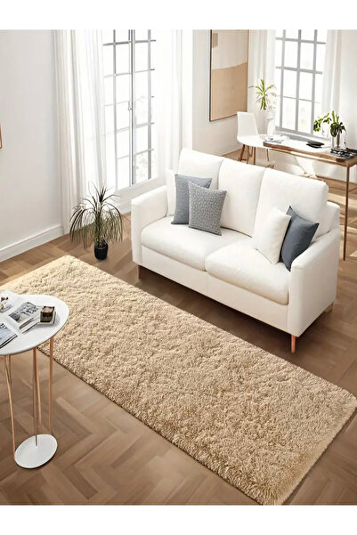 Rugby Home Sürpriz Ev Tekstil Vizon Renk Peluş Yıkanabilir Halı