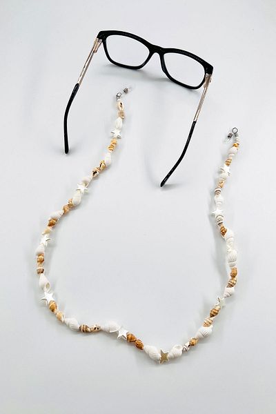BNR design Leopard Patterned Natural Seashell Glasses Chain