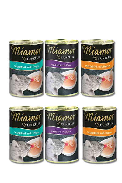 Miamor 3 Çeşit Kedi Çorbası (Tavuklu + Ton Balıklı + Ördekli) 135ml x 6 adet