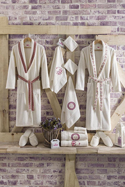 Bi Moda Meltem  Aile Bornoz Seti %100 Pamuk 16 Parça