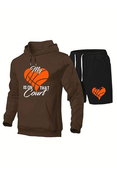 AMMA Unisex My Is On That Court 3 Yarn Sweatshirt and Tracksuit Set
