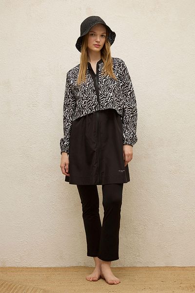 Manuka Σετ μαγιό 3 τεμαχίων Windbreaker Saw με σχέδιο Zebra