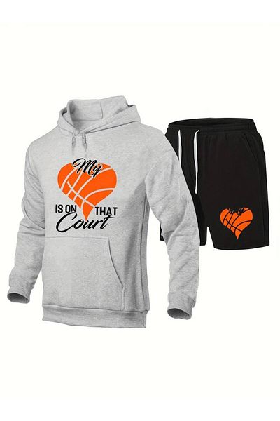AMMA Unisex My Is On That Court 3 Yarn Sweatshirt and Tracksuit Set