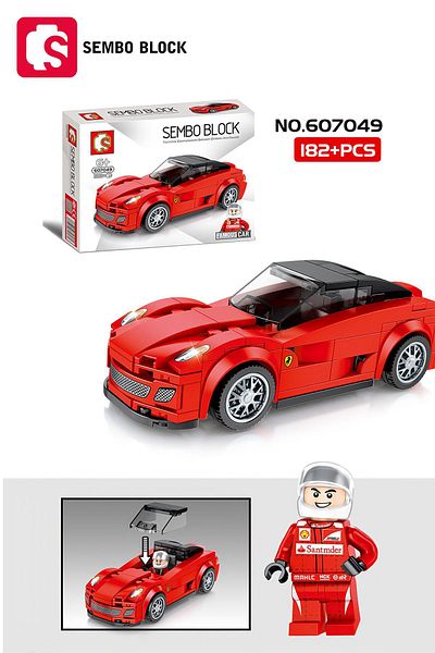 Sembo Block سيارة سباق فيراري 599 GTO 182 قطعة مكعبات بناء متوافقة مع Lego ( 607049 )