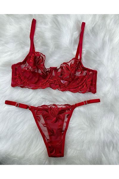 MILANOFOX Floral Embroidered Women's Bralet Set - Underwire
