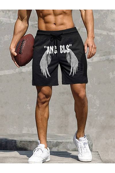 AMMA Premium χτενισμένο βαμβακερό Unisex σορτς - Angels Printed