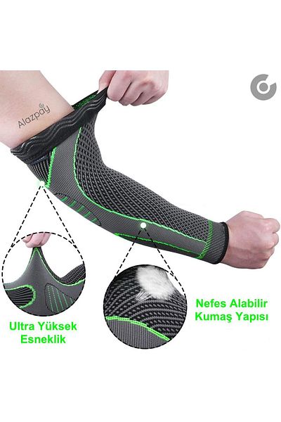 Alazpay Orthopedic Fitness Tennis Volleyball Basketball Sports Training Μακρύ πλεκτό μανίκι αγκώνα (1 τεμάχιο)