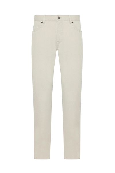 Hiltl 5 Pocket Ecru Cotton Elastane Slim Fit Trousers