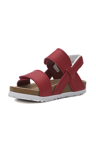 Nstil Red Unisex Children's Sandals - Velcro Ankle, Thick Sole and Comfortable Shoes 316