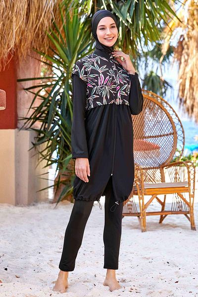 Remsa Mayo Tansy 1402 Full Covered Black Hijab Swimsuit