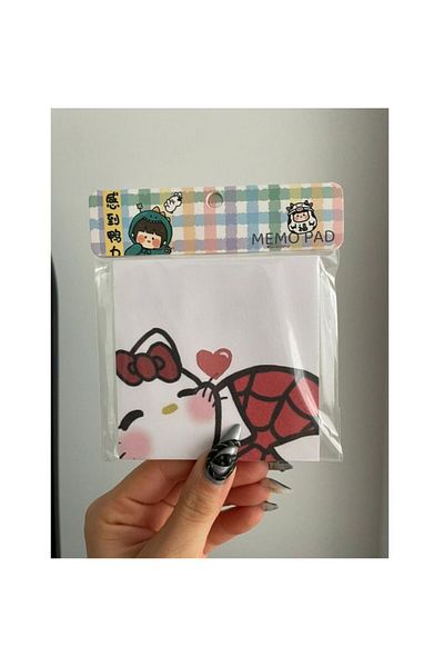 synshop Sanrio Spiderman Spiderman Hello Kitty Y2K Kpop Cute Cat Square Notepad Kawai