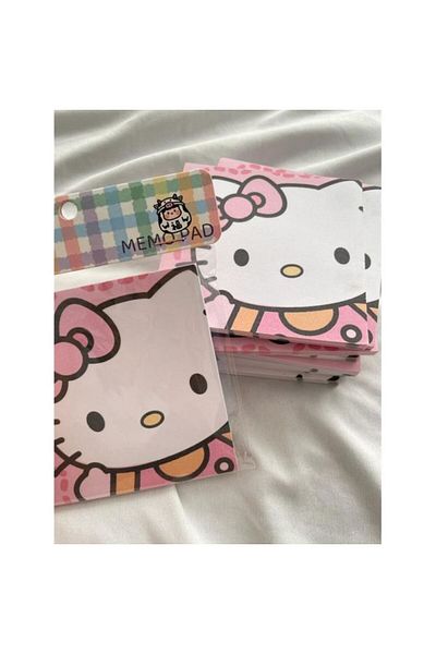 synshop Sanrio Hello Kitty Y2K Kpop - 50 Block Cube Note Sheets, Cute Cat Design