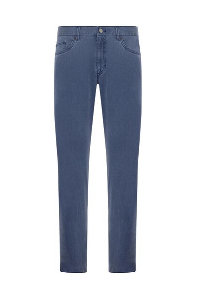 Hiltl 5 Pocket Blue Cotton Elastane Slim Fit Trousers