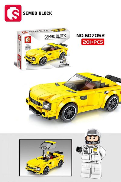 Sembo Block متوافق مع مرسيدس بنز GT-S 201 Lego 607052   مكعبات بناء المسار
