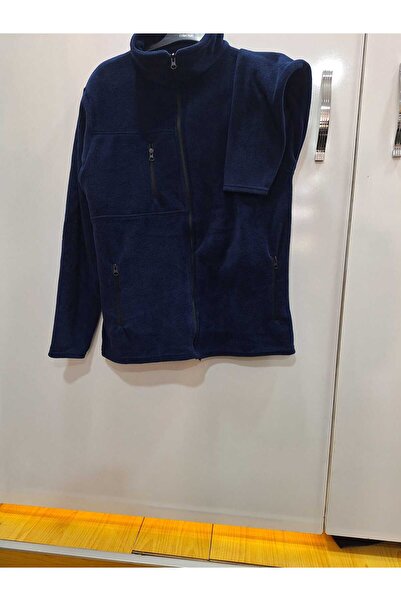 NUR TEKSTİL erkek lacivert önü tam fermuarlı cepli cepler fermuarlı tıraşlanm...