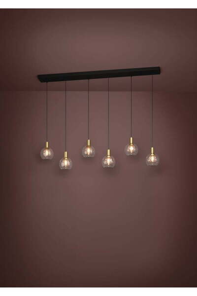 Eglo 390281 "TERQUE" 150 Cm Yüksekliğinde Çelik Siyah, Fırçalanmış Pirinç Sar...