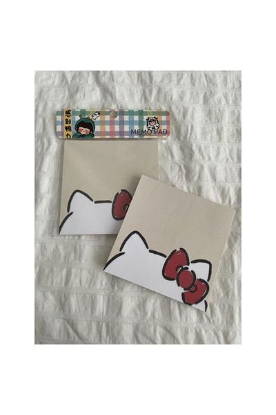 synshop Sanrio Hello Kitty Y2k Kpop - مكعب كتلة Kawaii مع 50 ورقة ملاحظة، دفتر ملاحظات مربع لطيف على شكل قطة