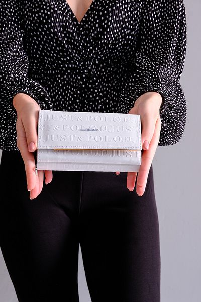 Just Polo Multifunctional Vegan Women's Wallet - 8 Cards, 1 ID Compartment, Snap and Zipper Closure, 1003