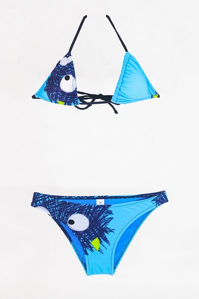 TooHot Set bikini triunghi albastru pentru fete-40
