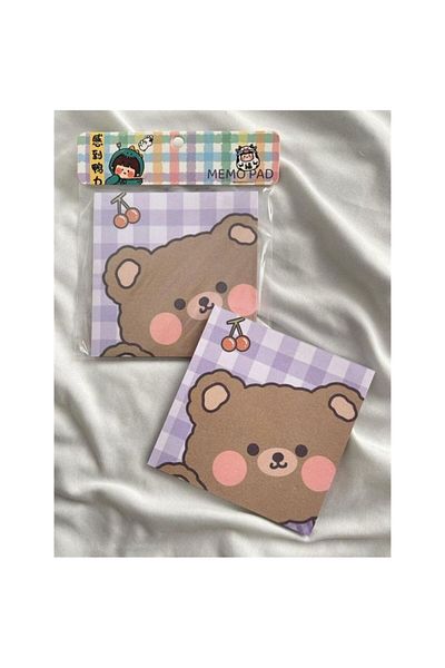 synshop Sanrio Y2K Kpop Cute Brown Teddy Bear - Teddy Bear Square Notepad