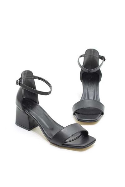 MAJHİ Thick Short Heeled Single Strap Women's Shoes