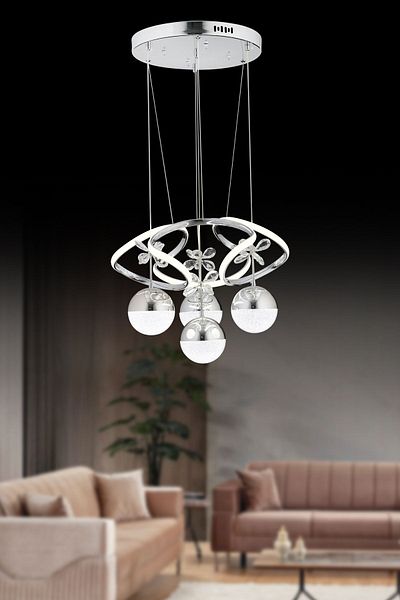 OSC HOME Modern LED Chandelier - Cloud Shape with 3 Color Light and Remote Control