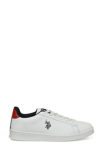 U.S. Polo Assn. Λευκό ανδρικό αθλητικό παπούτσι από γνήσιο δέρμα