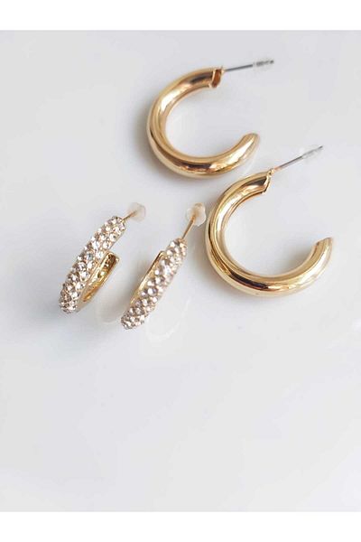 DEVİ fashion Double Hoop Model Earring Set