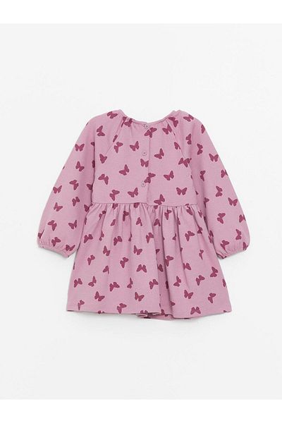 LC Waikiki Crew Neck - Long Sleeve Printed Baby Girl Dress