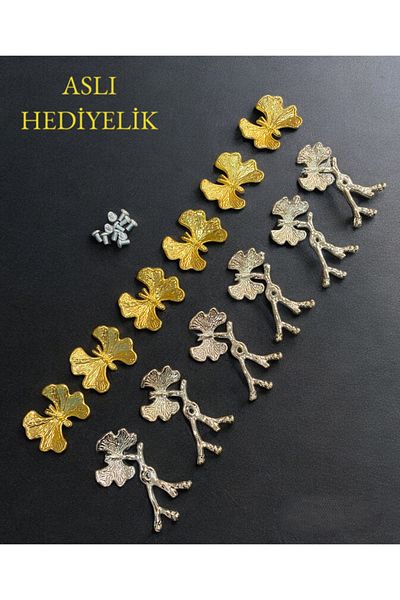 Aslı Hediyelik 6 Pieces Luxury Butterfly Patterned Presentation Tray