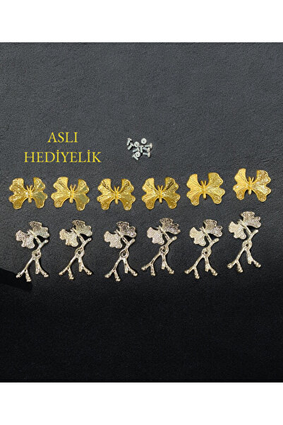 Aslı Hediyelik 6 Pieces Luxury Butterfly Patterned Presentation Tray