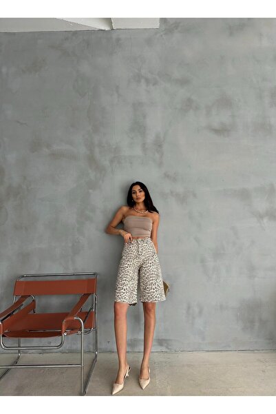 Zeo Basic LEOPAR DESENLİ UZUN ŞORT