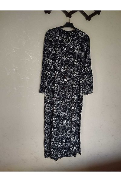 anne moda ankara Καλοκαιρινό φόρεμα με 3 κουμπιά μακρυμάνικο φόρεμα