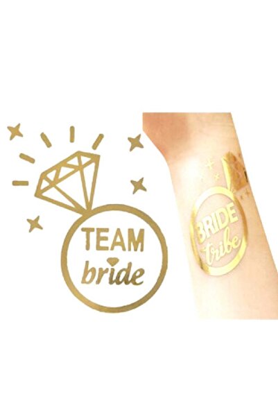 parti sürprizi Bekarlığa Veda Tek Taş Team Bride Yazılı Geçi Dövme 10 Adet