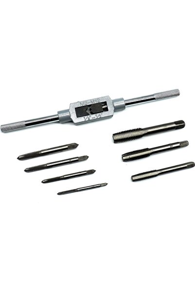 BarkoFix Tekli Kılavuz Seti ve Kolu 8 Parça Kollu Kılavuz Seti Klavuz Seti Pafta Uçları