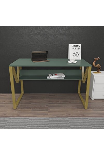 Decorotika LONA ÇALIŞMA MASASI GREEN GOLD METAL