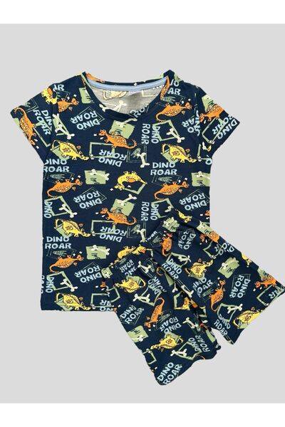 elmas kids Σετ πιτζάμες για αγόρια 100% βαμβακερό σχέδιο δεινοσαύρων με κοντο...