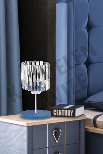 Kraliçe Blue Crystal Stone Snowdrop Luxury Lampshade