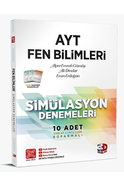 3D Yayınları Ayt Fen Bilimleri 10'lu Simülasyon Denemeleri