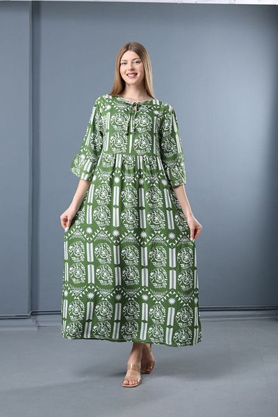 mervemoda Γυναικείο Καλοκαιρινό Υφαντό Φόρεμα - Κοντό μανίκι