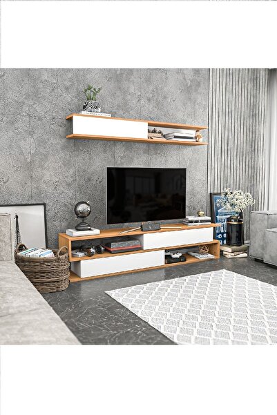 Decorotika Sims Tv Ünitesi Teak Beyaz