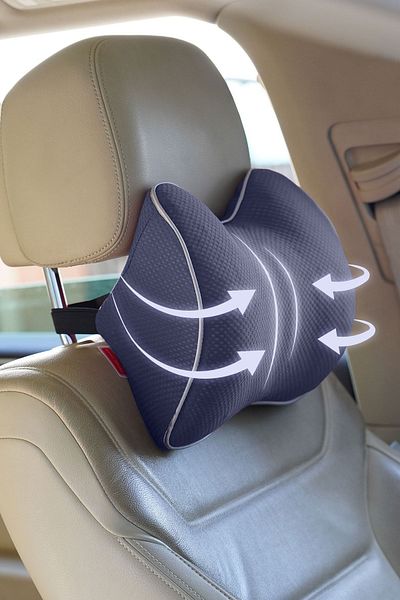 Viscofoam Grey Car Orthodox Neck Pillow Auto Visco Neck Pillow