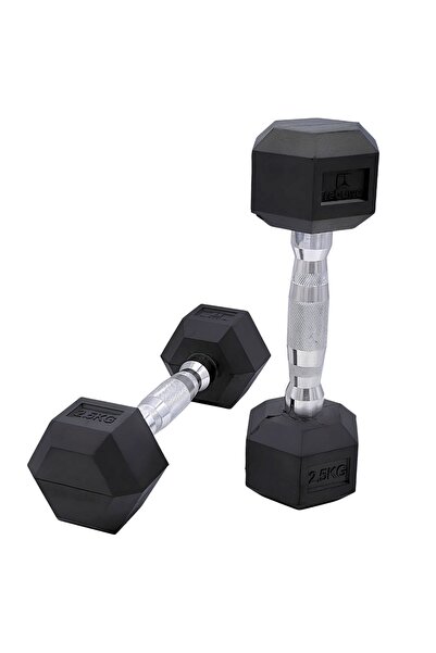 Rebuwo Hex Dambıl 2.5 Kg 2 Adet Kauçuk Altıgen Dambıl Hex Dumbbell