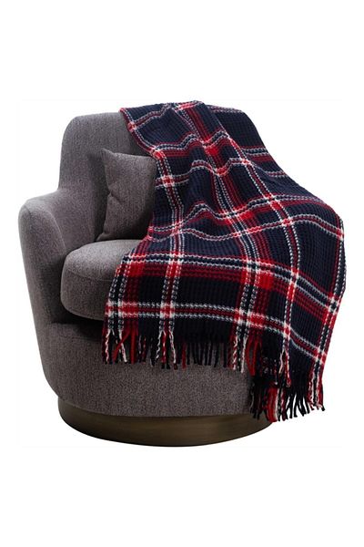 Mudo Home Navy Blue Oxford Scotch over the Knee Blanket - 130x170