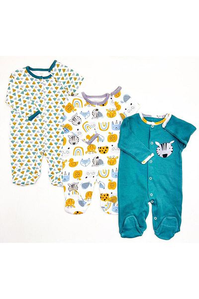 yukobaby bebeğiniz için en doğalı BABY MINI ZOO 3-Piece NEWBORN BULLIES SET MDRK78778