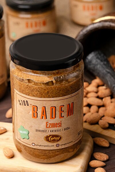 aytuğ kuruyemiş 545gr Doğal Parçacıklı Badem Ezmesi - Şekersiz - Katkısız