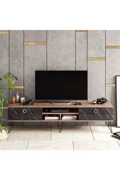Decorotika LORENZ TV ÜNİTESİ CEVİZ SİYAH