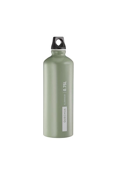 Decathlon Green Quechua Outdoor - 0.75 Liter Gray Aluminum Flask