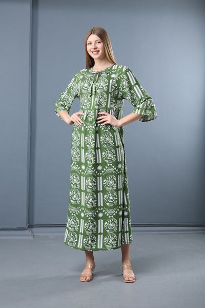 mervemoda Γυναικείο Καλοκαιρινό Υφαντό Φόρεμα - Κοντό μανίκι