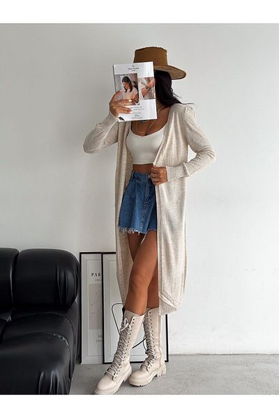 fiolin Cardigan lung de bază de damă